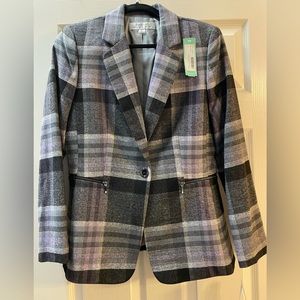 NWT Tahari Plaid Blazer Size 8